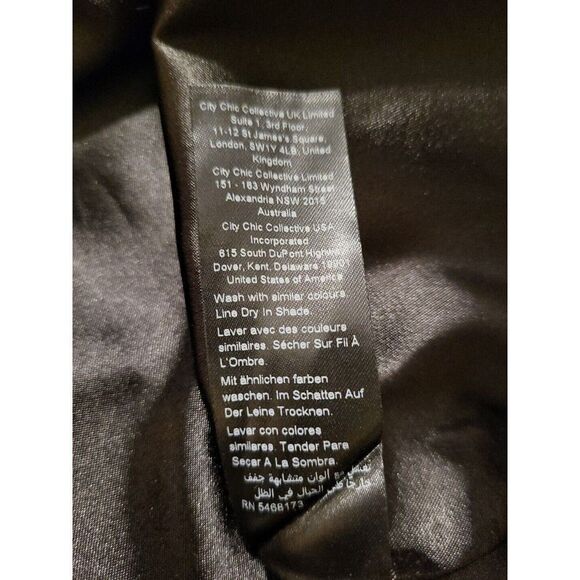 City Chic Plus Size XL 22 Drapey Tulip Faux Wrap Skirt/Silky/Green-Golden - Picture 7 of 12